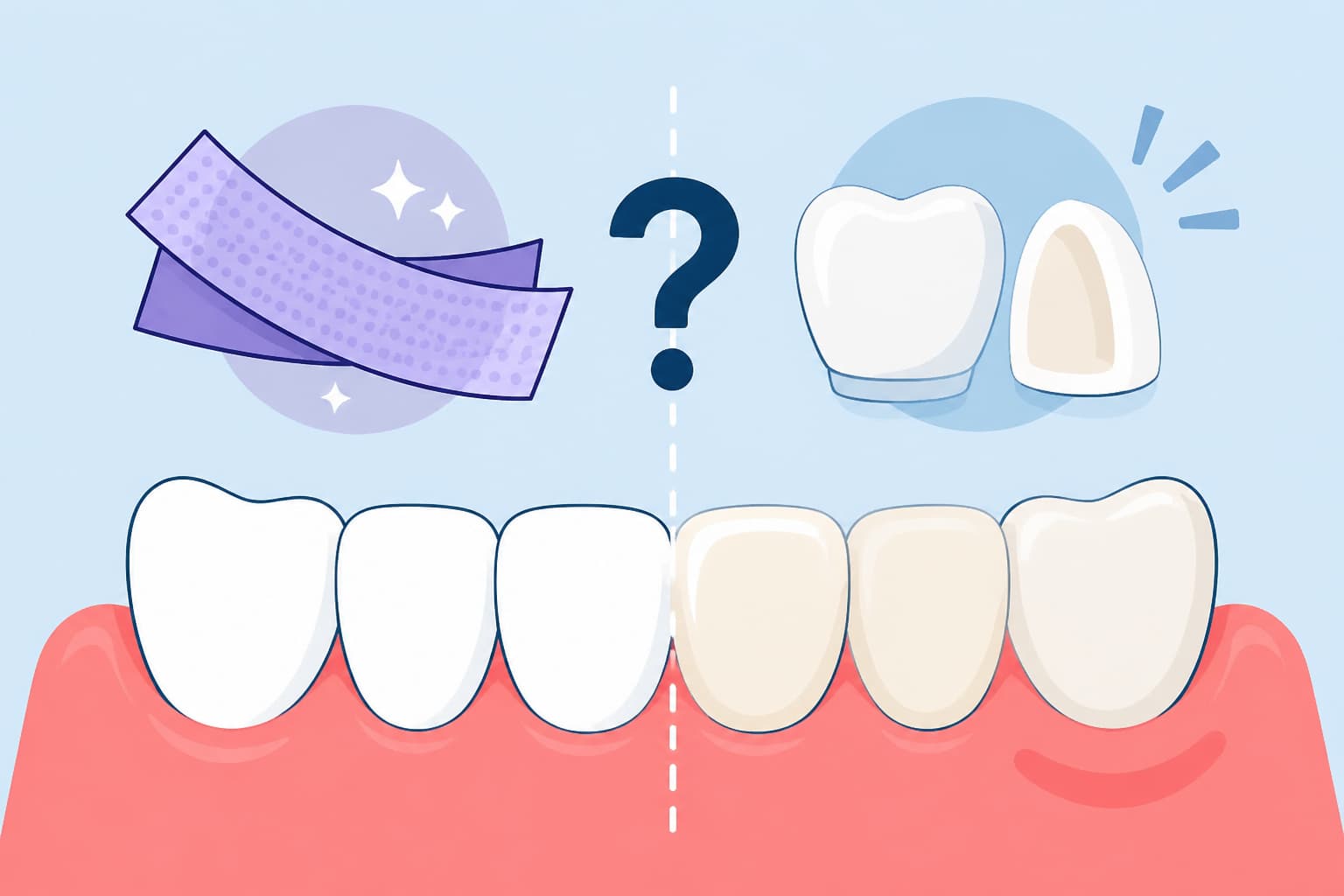 Do Purple Whitening Strips Work on Crowns and Veneers?