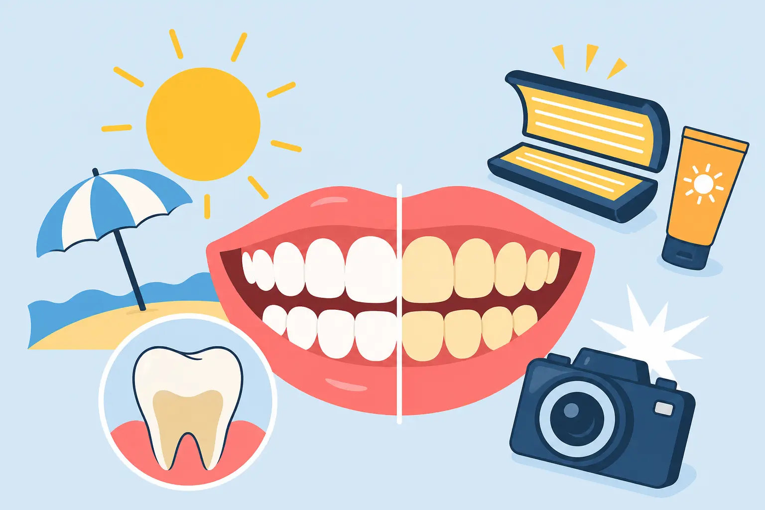 Why Do My Teeth Look Yellow? Summer, Tanning, and Photos Explained