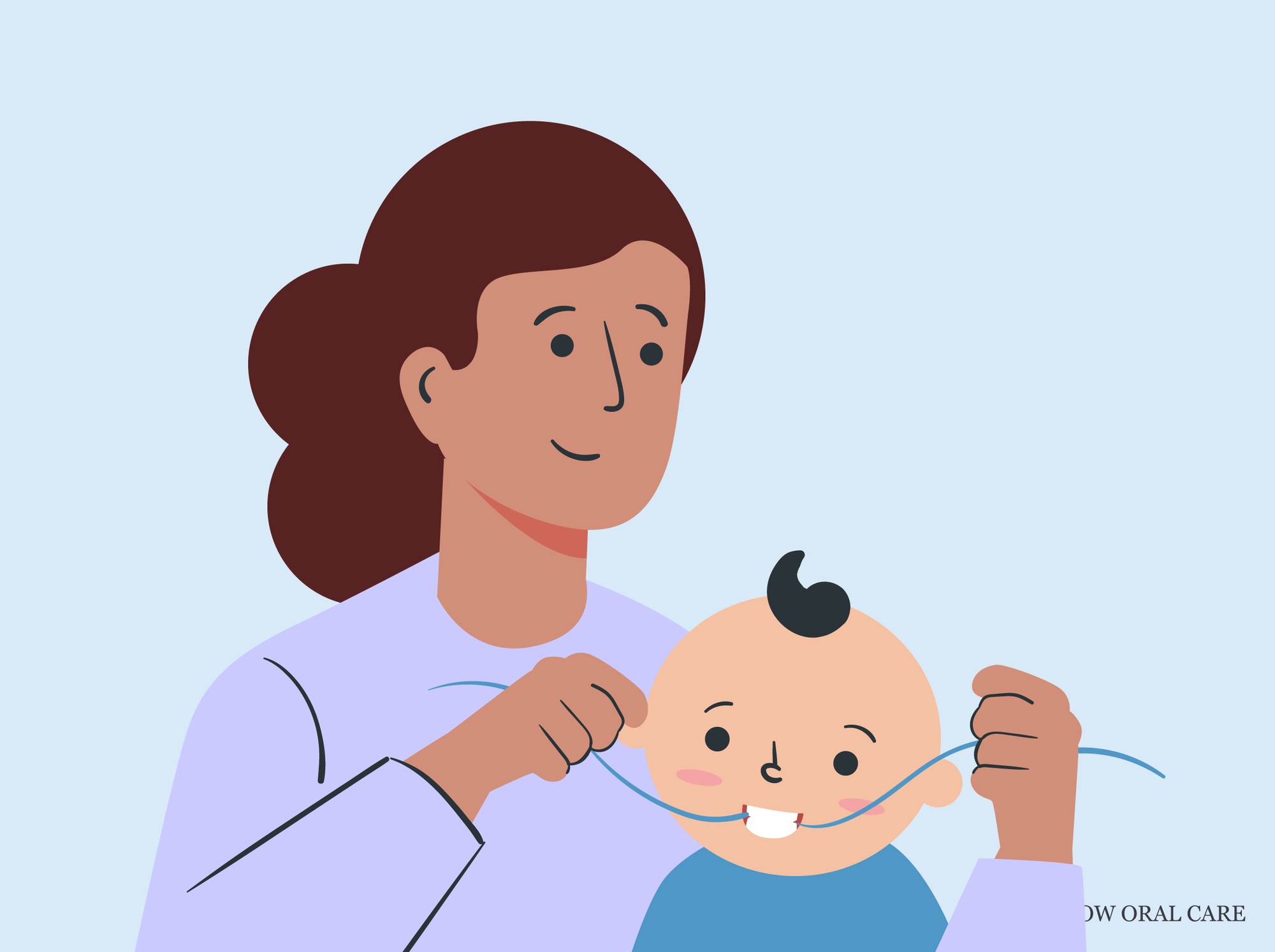 how to floss 1 year old teeth