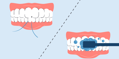 should you brush or floss first ada