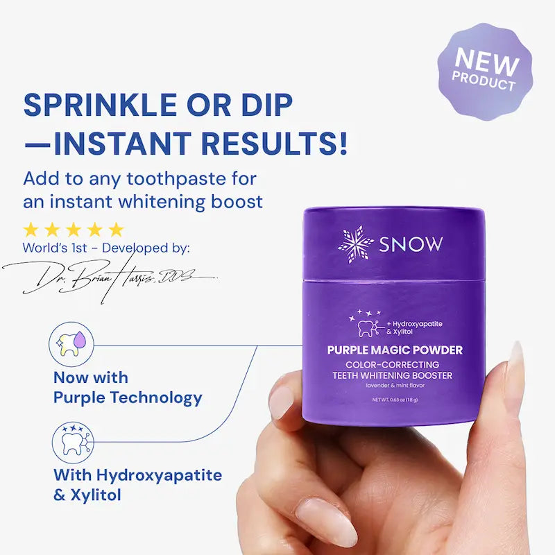 Magic Purple Toothpaste Booster® Powder with Hydroxyapatite - Instant Brightening (3 Pack)
