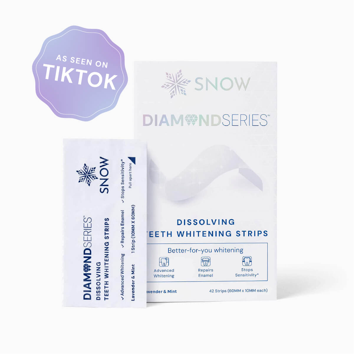 DiamondSeries®️Dissolving Teeth Whitening Strips + Hydroxyapatite