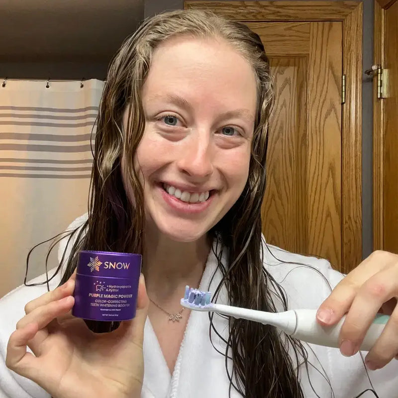 Purple Brightening Magic Whitening Toothpaste Booster® Powder with Hydroxyapatite — World’s First + Enamel Rebuilding