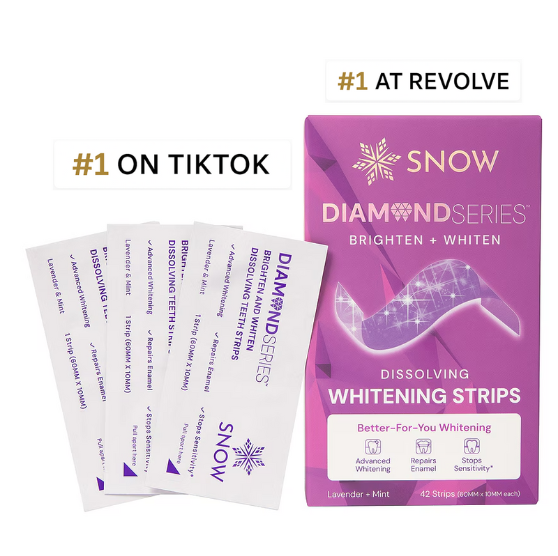 Purple Dissolving Teeth Whitening Strips: DiamondSeries® Patented Technology with Hydroxyapatite
