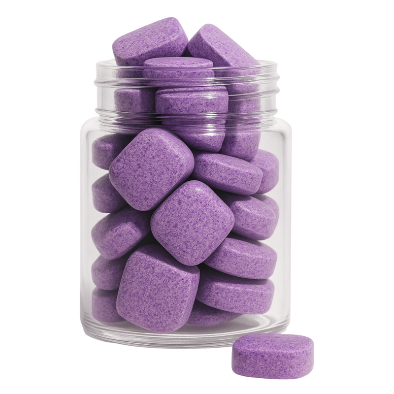 SNOW®  Purple Toothpaste with Advanced Color Correcting Technology Tablets That Temporarily Hide Yellow Stains Using Hydrated Silica & Gentle Calcium Carbonate